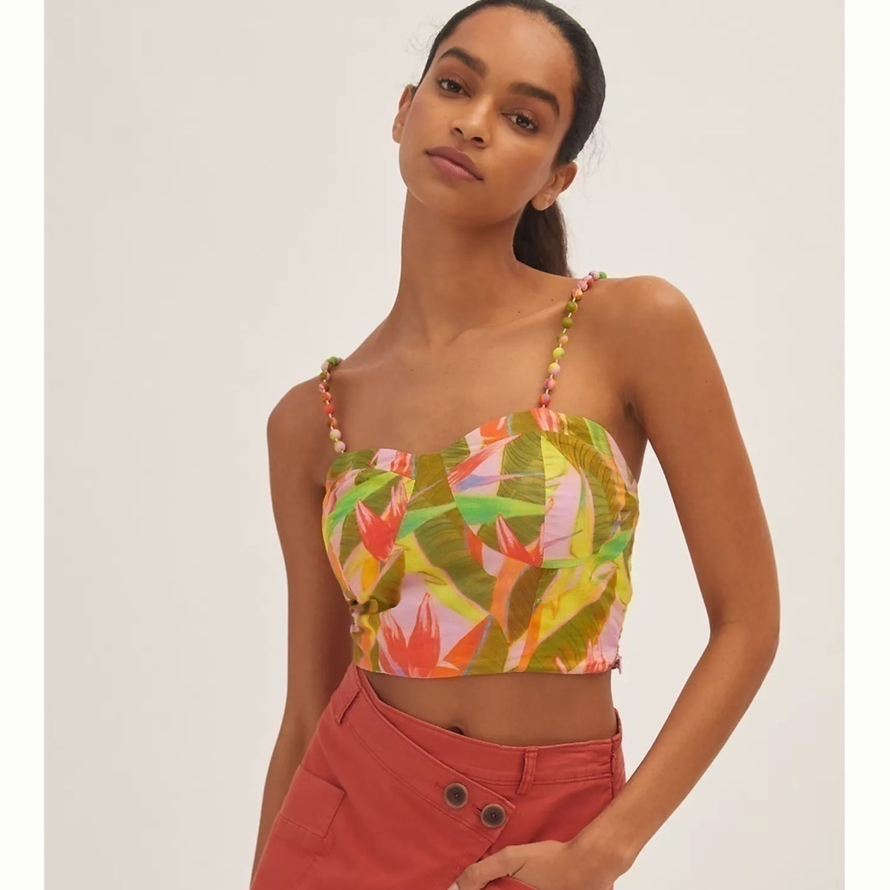 Farm Rio x Anthropologie Structured Crop Top. New With Tags. Size XL